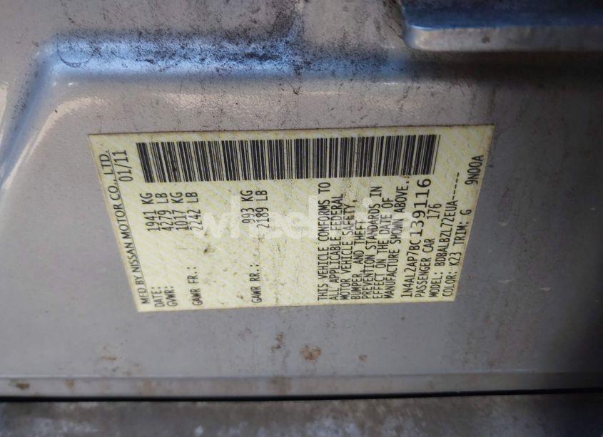 Photo 9 of 2011 Nissan Altima 2.5 S (VIN 1N4AL2AP7BC139116)