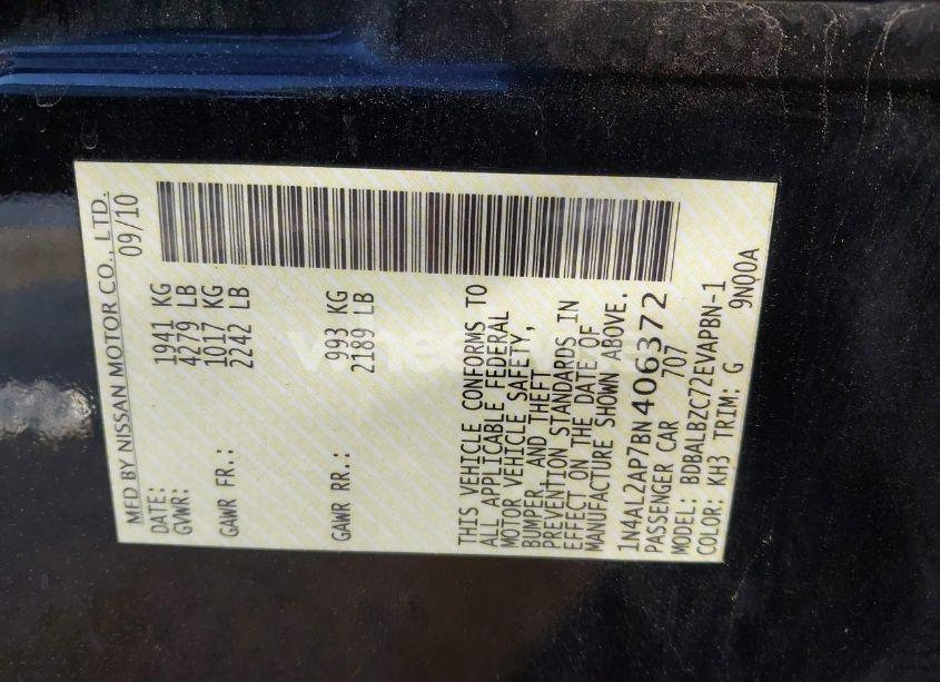 Photo 9 of 2011 Nissan Altima 2.5 S (VIN 1N4AL2AP7BN406372)