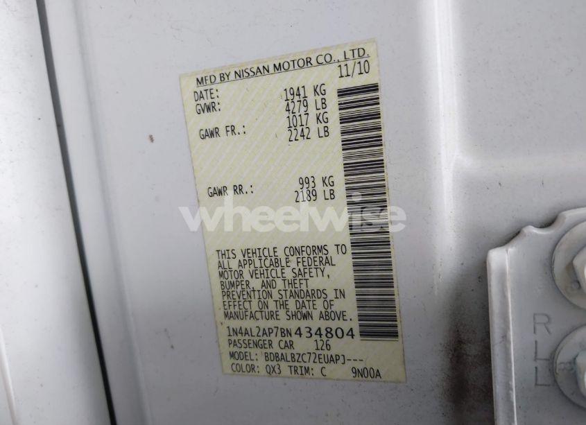 Photo 9 of 2011 Nissan Altima 2.5 S (VIN 1N4AL2AP7BN434804)