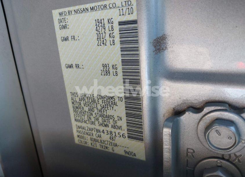 Photo 9 of 2011 Nissan Altima 2.5 S (VIN 1N4AL2AP7BN438156)