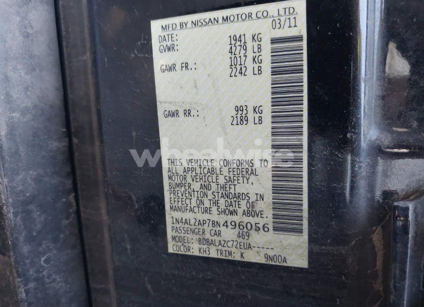 Photo 9 of 2011 Nissan Altima 2.5 (VIN 1N4AL2AP7BN496056)