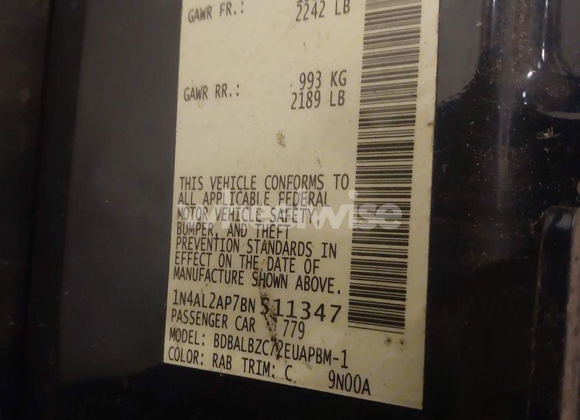 Photo 9 of 2011 Nissan Altima 2.5 S (VIN 1N4AL2AP7BN511347)