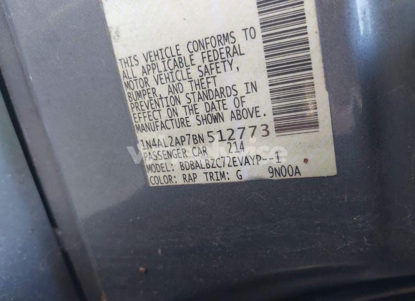 Photo 9 of 2011 Nissan Altima 2.5 S (VIN 1N4AL2AP7BN512773)