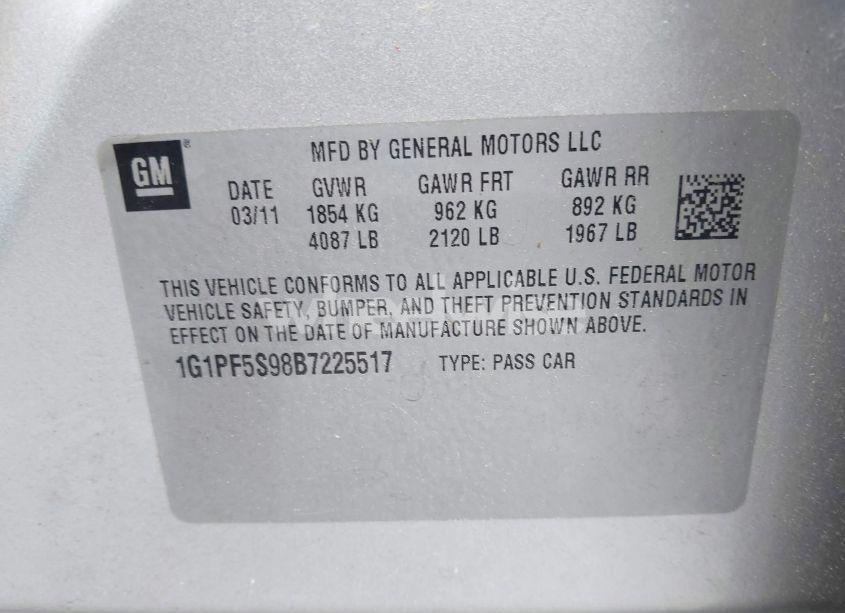 Photo 9 of 2011 Chevrolet Cruze 1LT (VIN 1N4AL2AP7CC******)