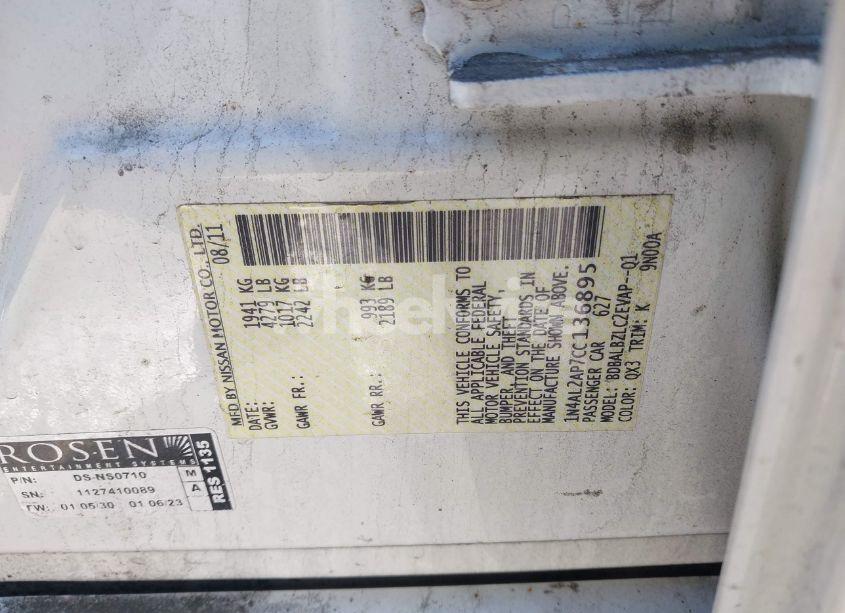 Photo 9 of 2012 Nissan Altima 2.5 S (VIN 1N4AL2AP7CC136895)