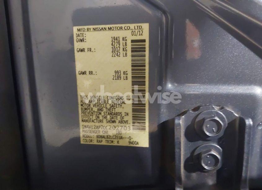 Photo 9 of 2012 Nissan Altima 2.5 S (VIN 1N4AL2AP7CC202703)