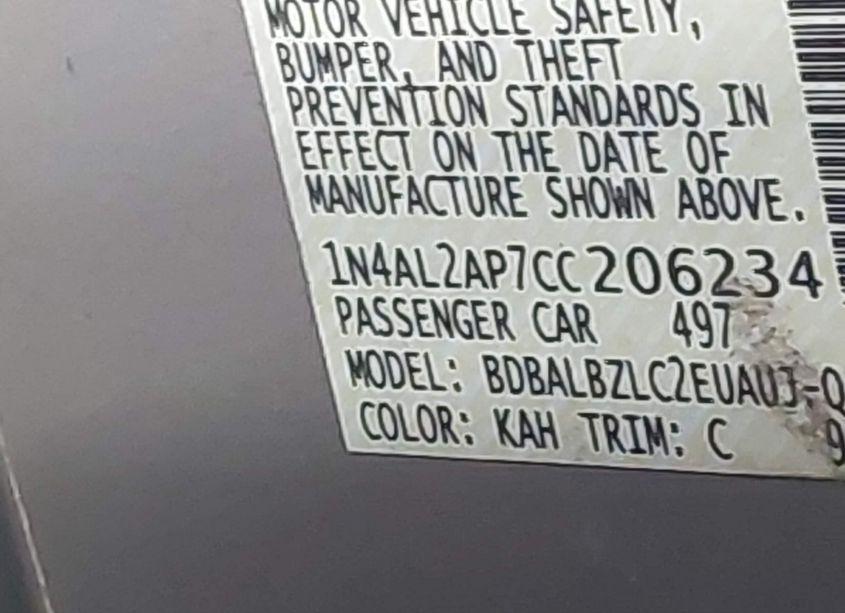 Photo 9 of 2012 Nissan Altima 2.5 S (VIN 1N4AL2AP7CC206234)