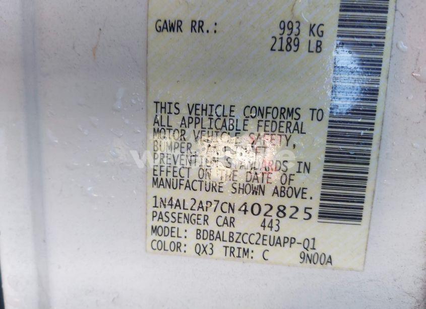 Photo 9 of 2012 Nissan Altima 2.5 S (VIN 1N4AL2AP7CN402825)