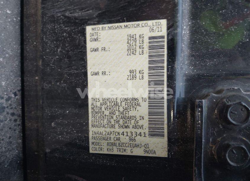 Photo 9 of 2012 Nissan Altima 2.5 S (VIN 1N4AL2AP7CN413341)