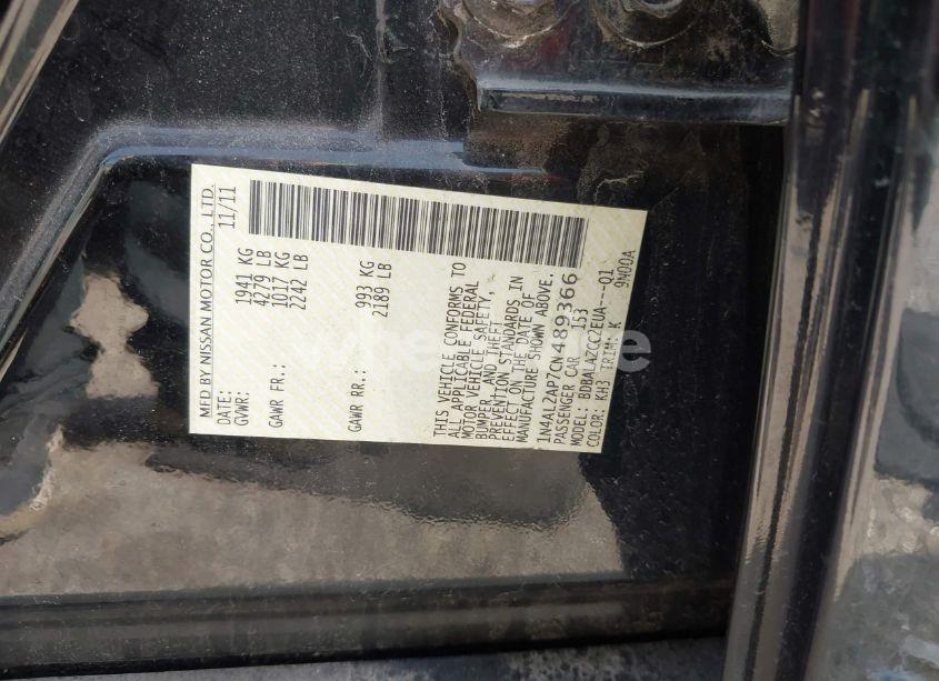 Photo 9 of 2012 Nissan Altima 2.5 (VIN 1N4AL2AP7CN489366)