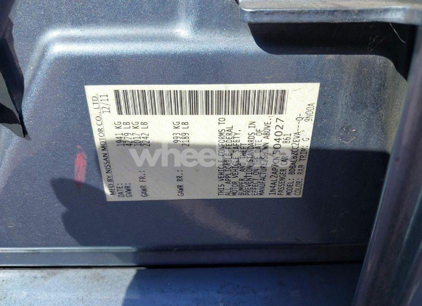 Photo 9 of 2012 Nissan Altima 2.5 S (VIN 1N4AL2AP7CN504027)