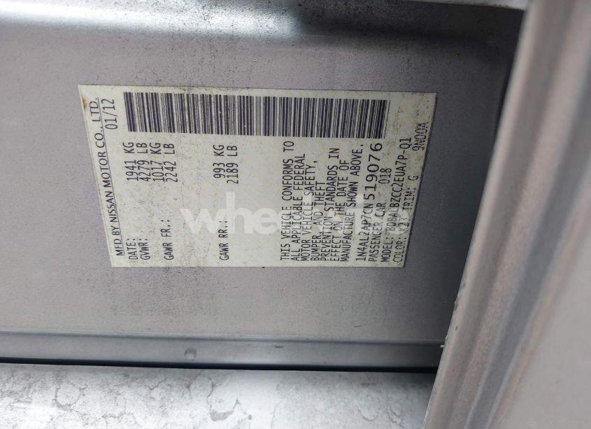 Photo 9 of 2012 Nissan Altima 2.5 S (VIN 1N4AL2AP7CN519076)