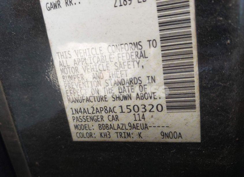 Photo 9 of 2010 Nissan Altima 2.5 (VIN 1N4AL2AP8AC150320)