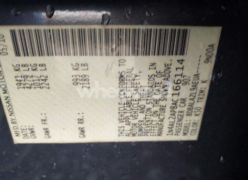 Photo 9 of 2010 Nissan Altima 2.5 (VIN 1N4AL2AP8AC166114)