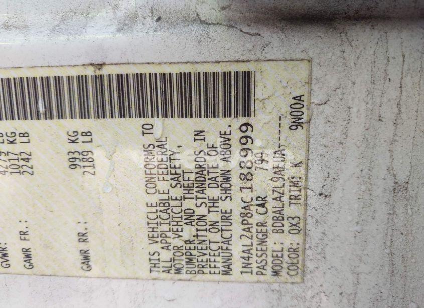 Photo 9 of 2010 Nissan Altima S (VIN 1N4AL2AP8AC188999)