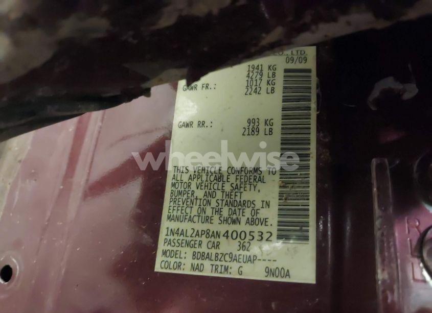 Photo 9 of 2010 Nissan Altima 2.5 S (VIN 1N4AL2AP8AN400532)