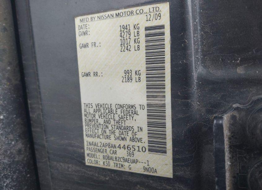 Photo 9 of 2010 Nissan Altima 2.5 S (VIN 1N4AL2AP8AN446510)