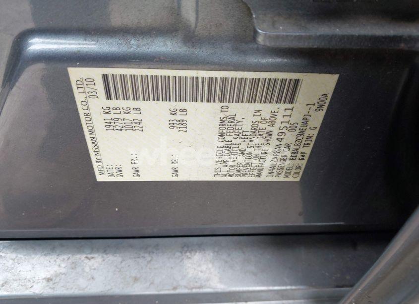 Photo 9 of 2010 Nissan Altima 2.5 S (VIN 1N4AL2AP8AN495111)