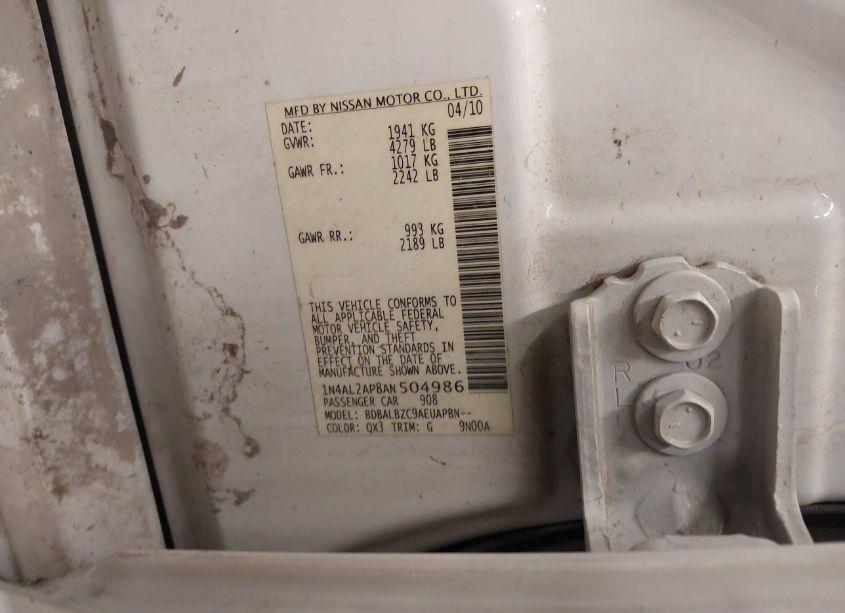 Photo 9 of 2010 Nissan Altima 2.5 S (VIN 1N4AL2AP8AN504986)