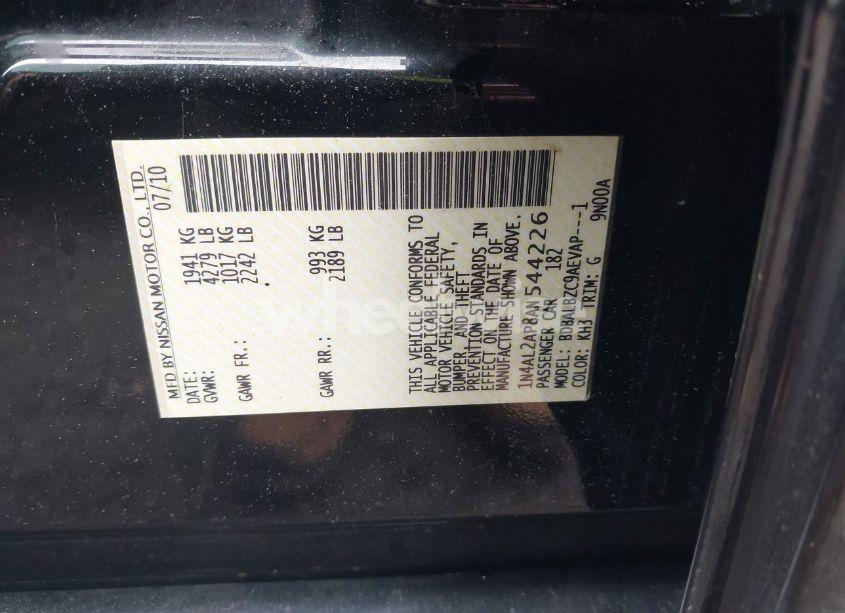 Photo 9 of 2010 Nissan Altima 2.5 S (VIN 1N4AL2AP8AN544226)