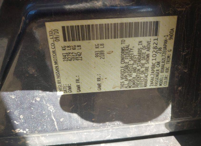 Photo 9 of 2011 Nissan Altima 2.5 S (VIN 1N4AL2AP8BC102821)