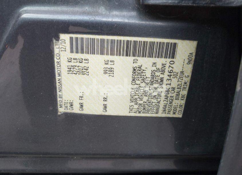 Photo 9 of 2011 Nissan Altima 2.5 S (VIN 1N4AL2AP8BC134670)