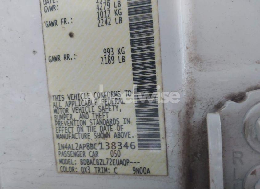 Photo 9 of 2011 Nissan Altima 2.5 S (VIN 1N4AL2AP8BC138346)