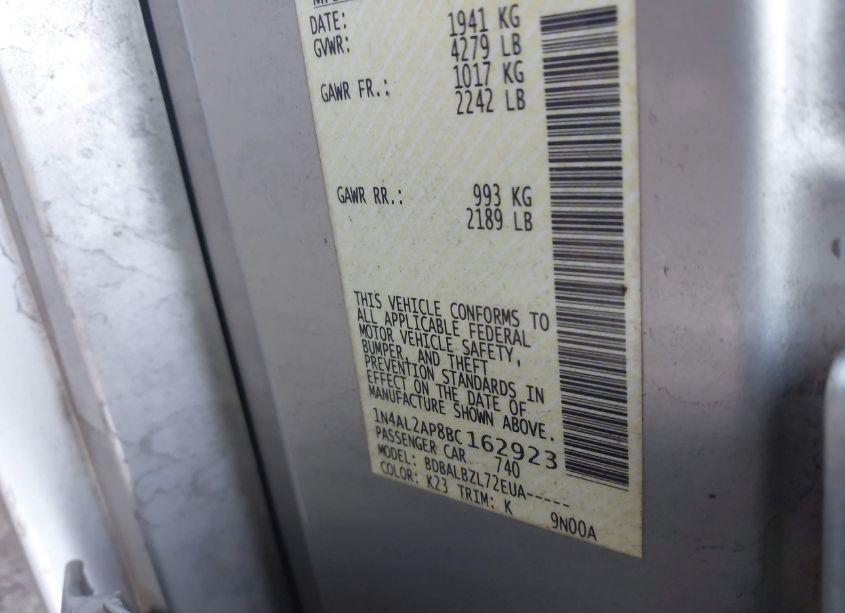 Photo 9 of 2011 Nissan Altima 2.5 S (VIN 1N4AL2AP8BC162923)