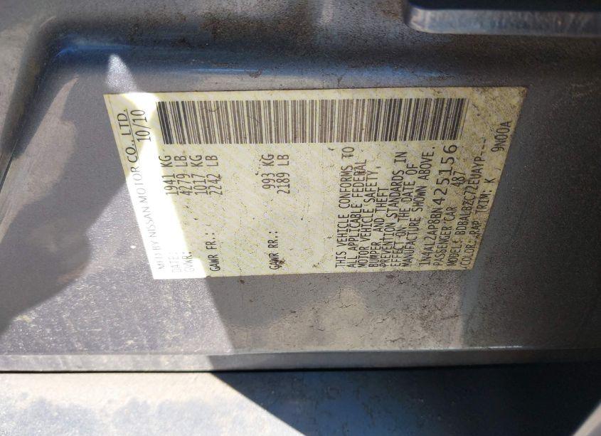 Photo 9 of 2011 Nissan Altima 2.5 S (VIN 1N4AL2AP8BN425156)