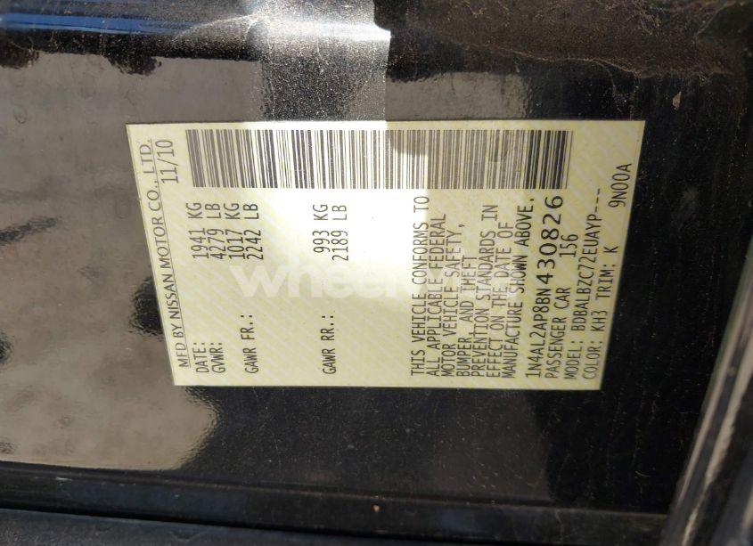 Photo 9 of 2011 Nissan Altima 2.5 S (VIN 1N4AL2AP8BN430826)