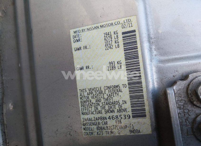 Photo 9 of 2011 Nissan Altima 2.5 S (VIN 1N4AL2AP8BN468539)