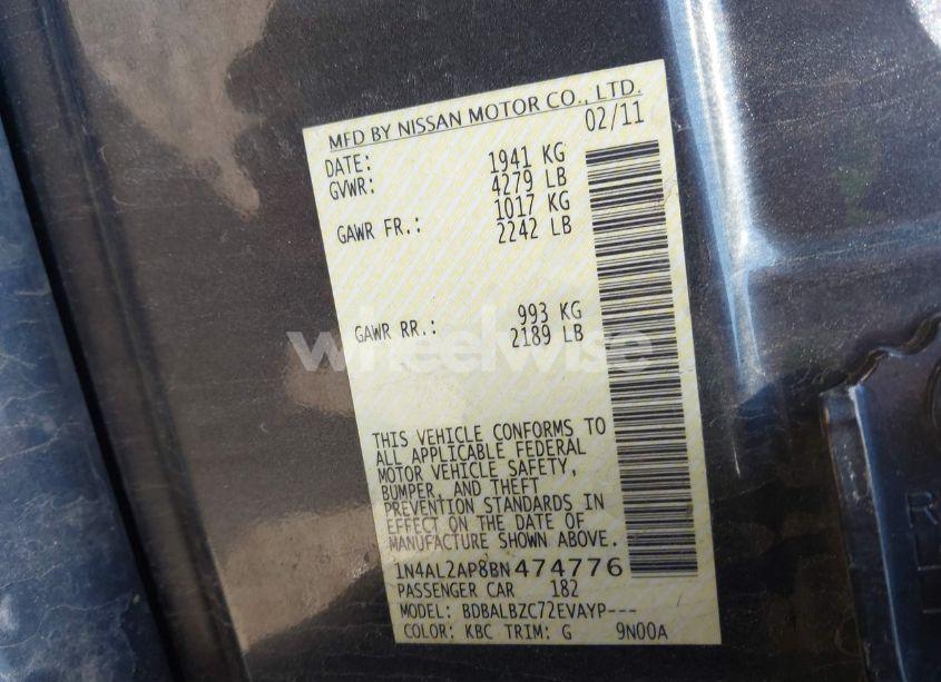 Photo 9 of 2011 Nissan Altima 2.5 S (VIN 1N4AL2AP8BN474776)