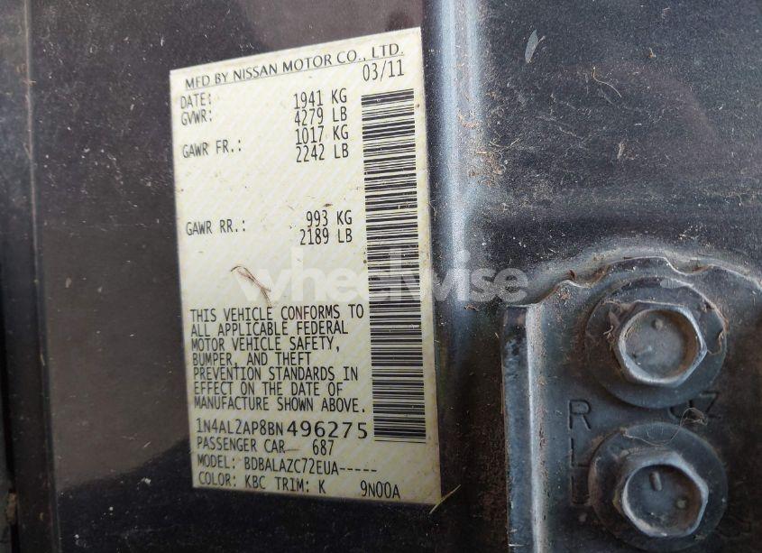 Photo 9 of 2011 Nissan Altima 2.5 (VIN 1N4AL2AP8BN496275)