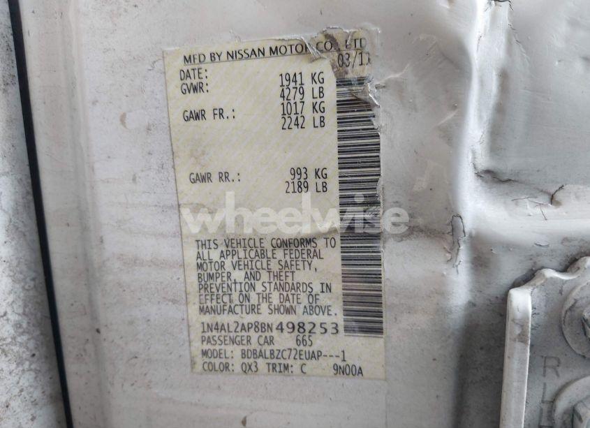 Photo 9 of 2011 Nissan Altima 2.5 S (VIN 1N4AL2AP8BN498253)