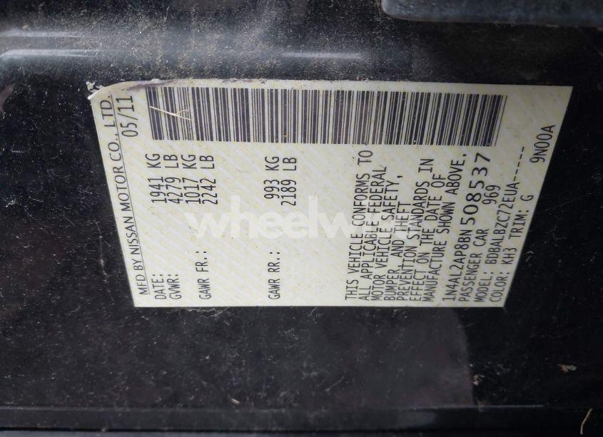 Photo 9 of 2011 Nissan Altima 2.5 S (VIN 1N4AL2AP8BN508537)