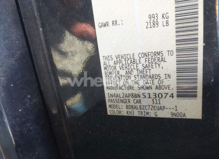 Photo 9 of 2011 Nissan Altima 2.5 S (VIN 1N4AL2AP8BN513074)