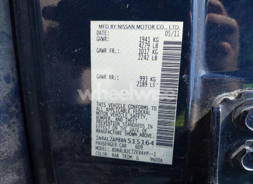 Photo 9 of 2011 Nissan Altima 2.5 S (VIN 1N4AL2AP8BN515164)