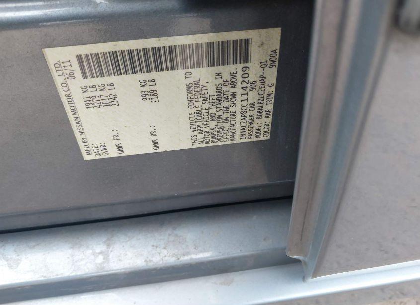 Photo 9 of 2012 Nissan Altima 2.5 S (VIN 1N4AL2AP8CC114209)