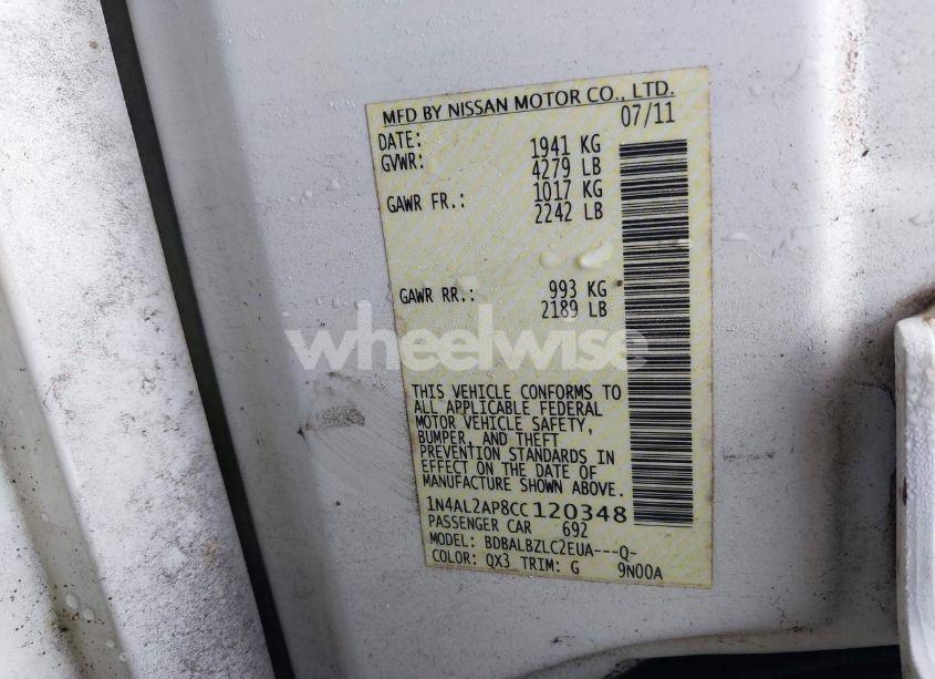 Photo 9 of 2012 Nissan Altima 2.5 S (VIN 1N4AL2AP8CC120348)