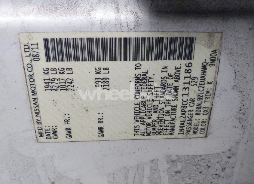 Photo 9 of 2012 Nissan Altima 2.5 S (VIN 1N4AL2AP8CC131186)