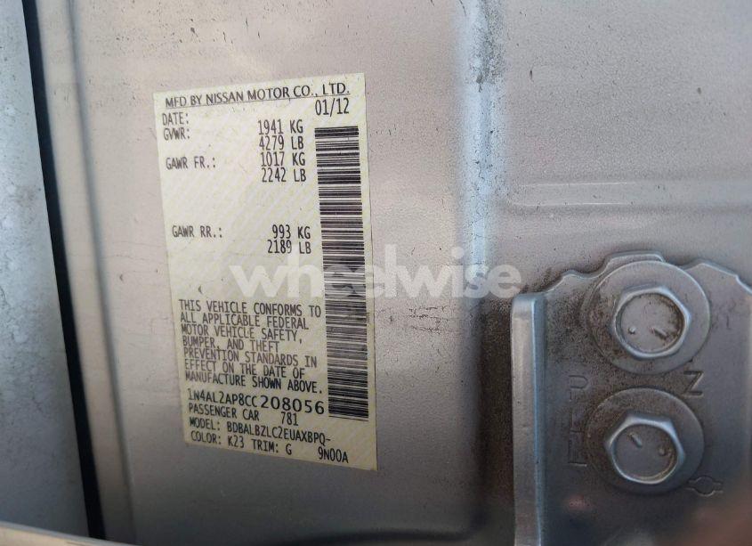 Photo 9 of 2012 Nissan Altima 2.5 S (VIN 1N4AL2AP8CC208056)