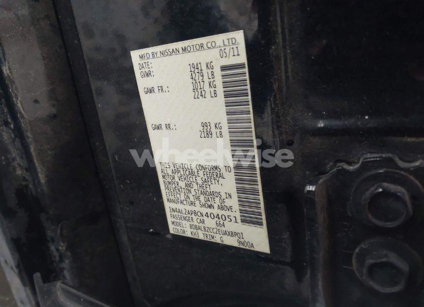 Photo 9 of 2012 Nissan Altima 2.5 S (VIN 1N4AL2AP8CN404051)