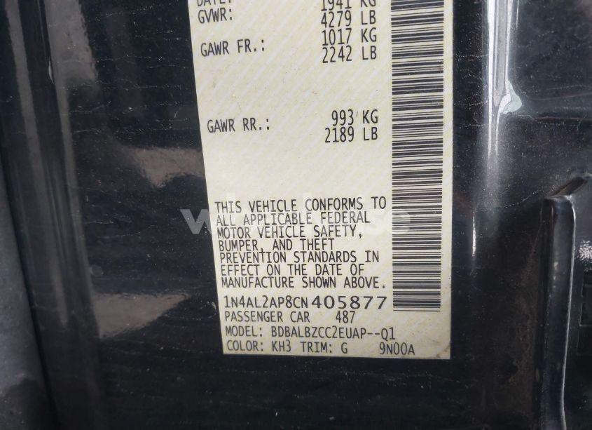 Photo 9 of 2012 Nissan Altima 2.5 S (VIN 1N4AL2AP8CN405877)