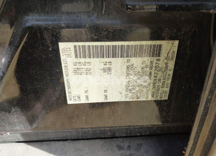 Photo 9 of 2012 Nissan Altima 2.5 S (VIN 1N4AL2AP8CN422078)