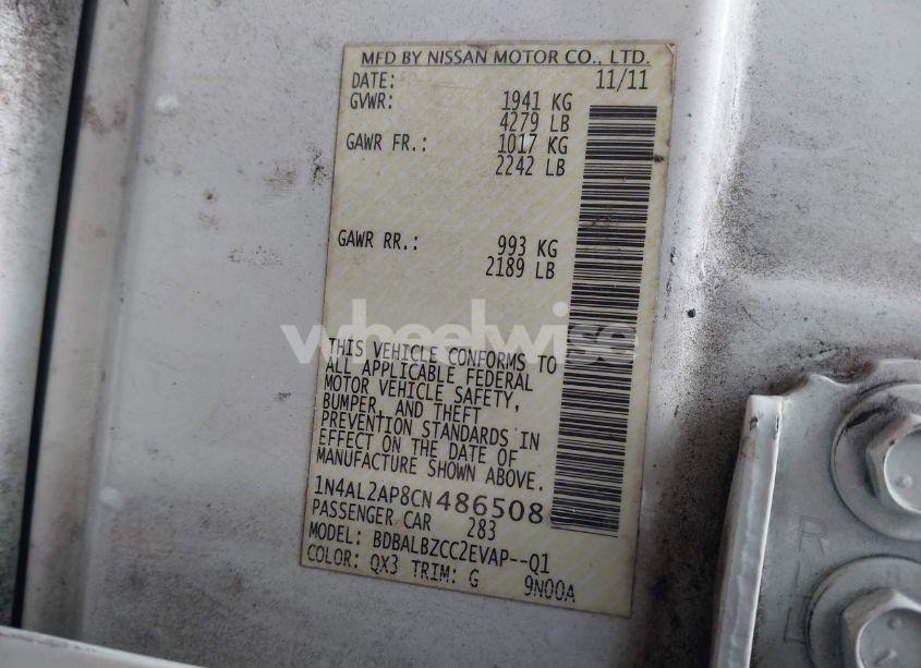 Photo 9 of 2012 Nissan Altima 2.5 S (VIN 1N4AL2AP8CN486508)