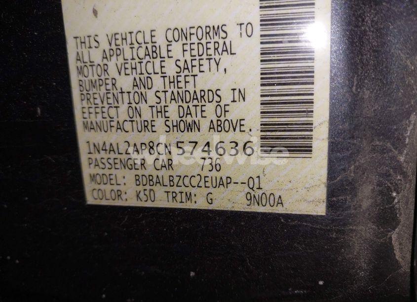 Photo 9 of 2012 Nissan Altima 2.5 S (VIN 1N4AL2AP8CN574636)