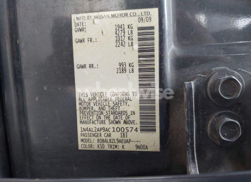 Photo 9 of 2010 Nissan Altima 2.5 S (VIN 1N4AL2AP9AC100574)