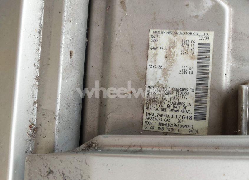 Photo 9 of 2010 Nissan Altima 2.5 S (VIN 1N4AL2AP9AC117648)