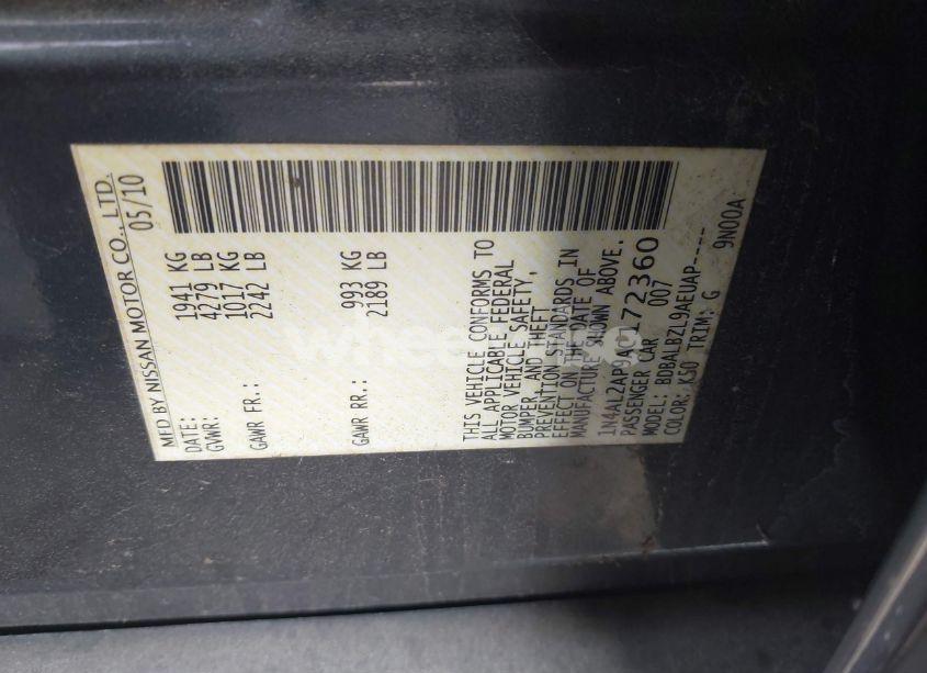 Photo 9 of 2010 Nissan Altima 2.5 S (VIN 1N4AL2AP9AC172360)