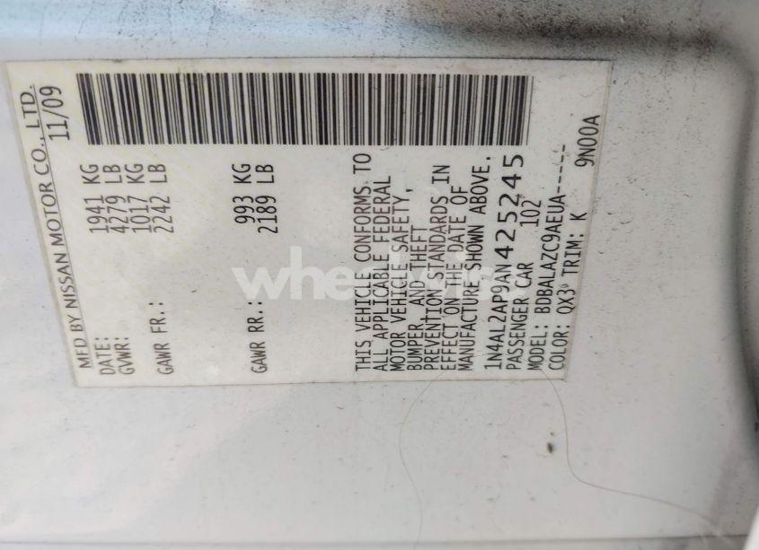 Photo 9 of 2010 Nissan Altima 2.5 (VIN 1N4AL2AP9AN425245)